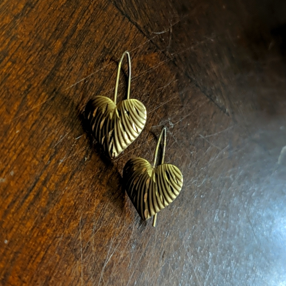 Gold Heart Earrings
